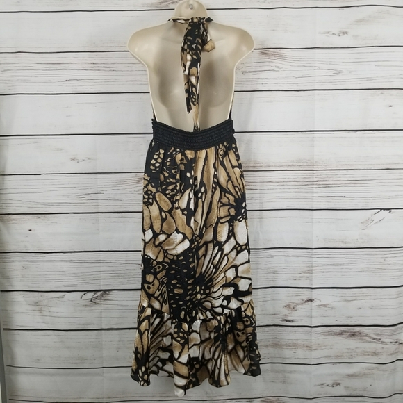OC Oleg Cassini | Sunflower Floral Halter Dress - Picture 5 of 8